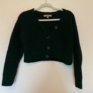 Emerald Green LoveTree Cropped Cardigan